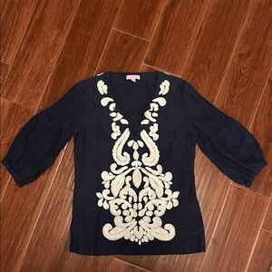 Lilly Pulitzer Linen Beaded Top